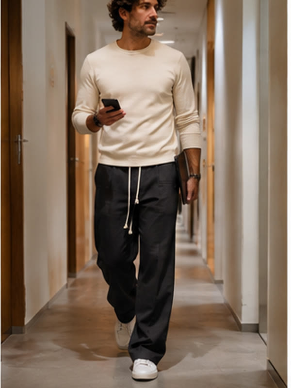 Elio | Pantaloni fluidi con vita regolabile · foto cliente