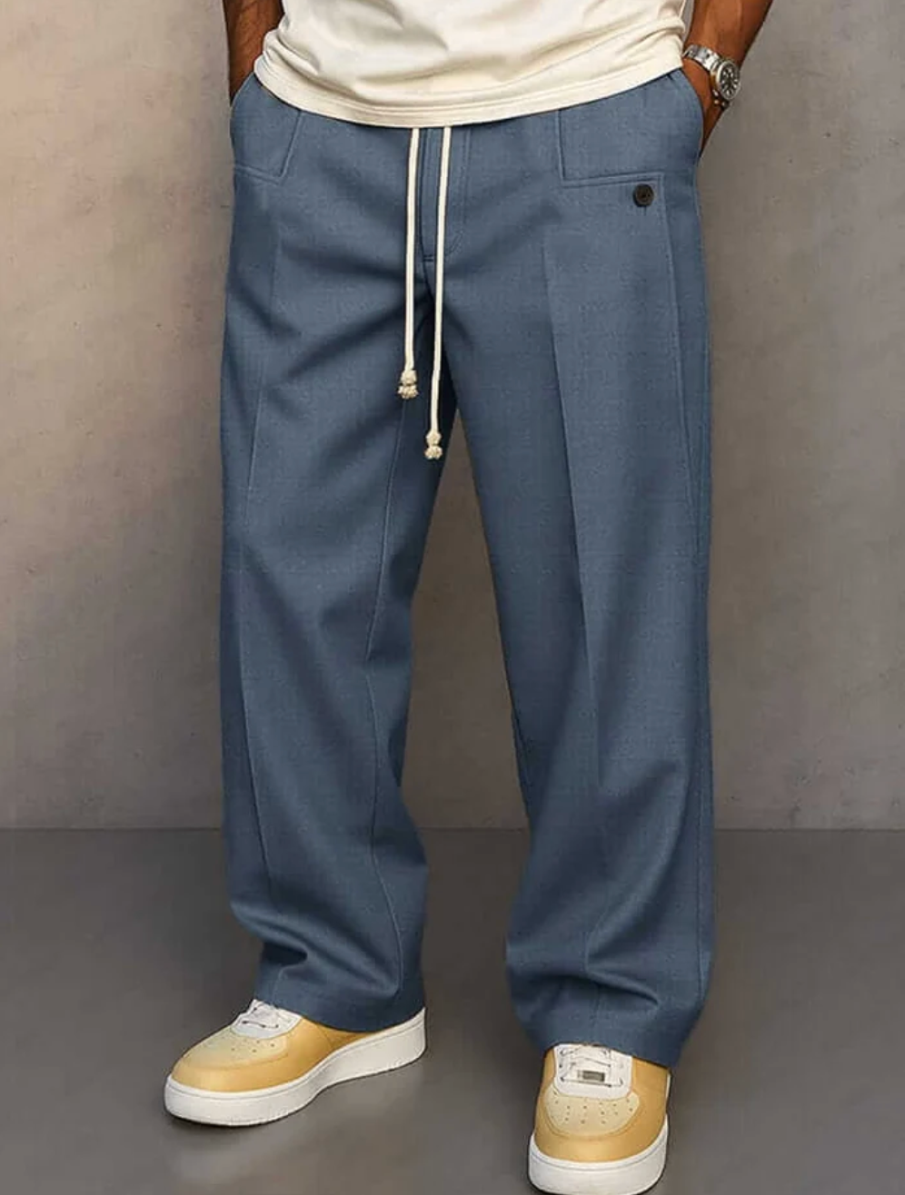 Pantaloni Elio blu polvere