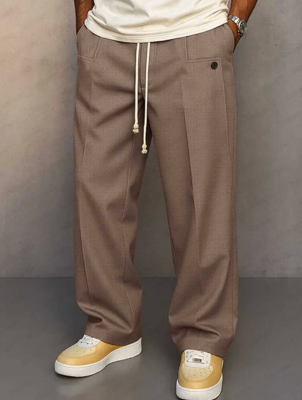 Pantaloni Elio taupe