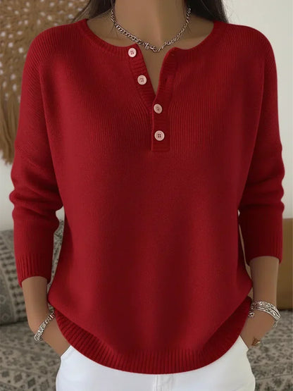 Helena · Maglia in filato con bottoni Henley
