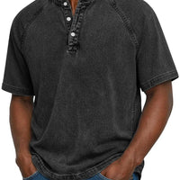 Marino · Maglia serafino in cotone lavato — Colore Nero Vintage