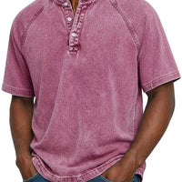 Marino · Maglia serafino in cotone lavato — Colore Rosa Antico