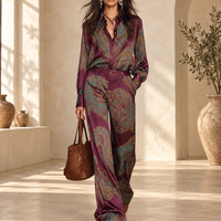 Completo satin paisley bordeaux — Colore Borgogna