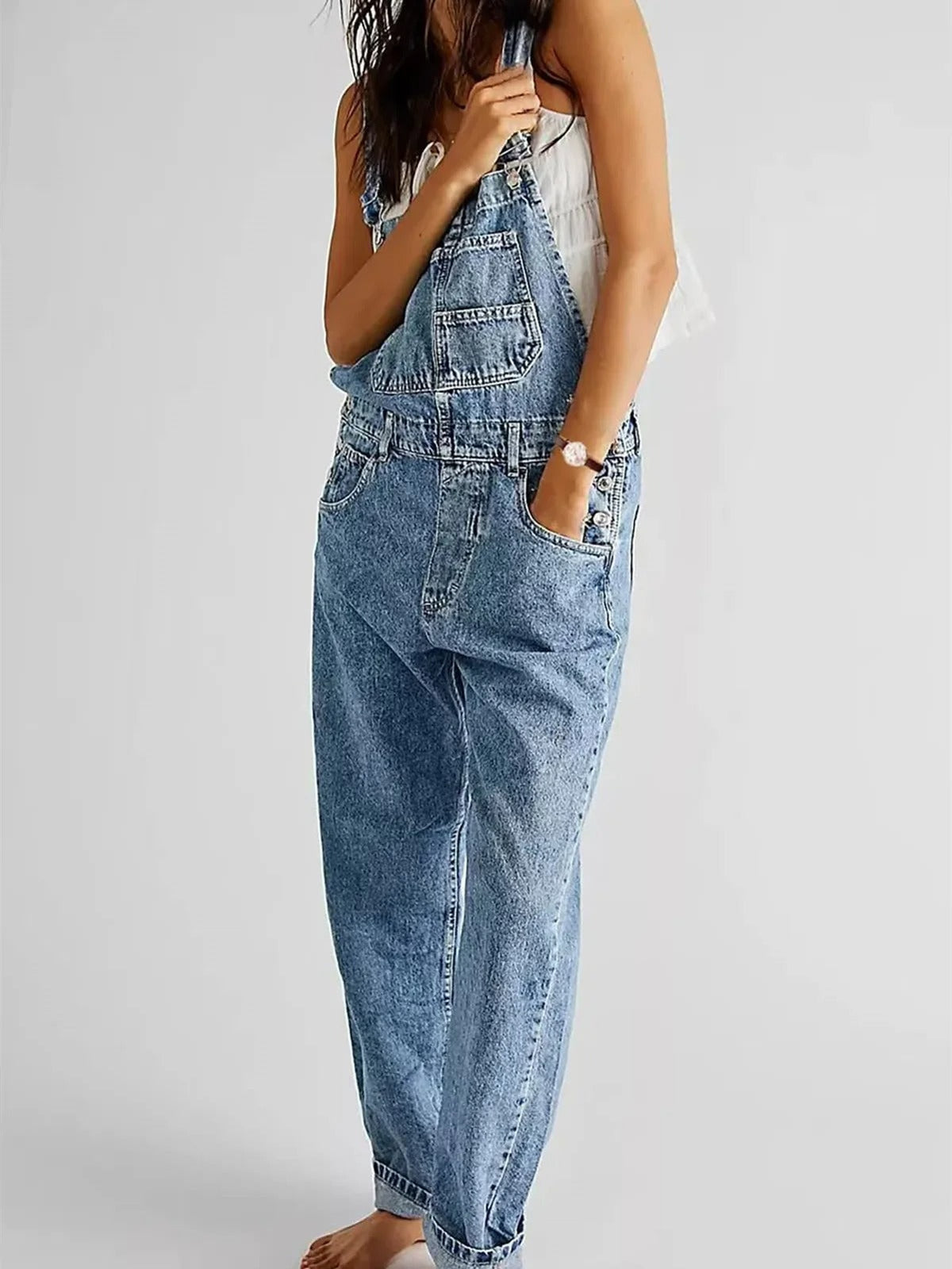 Clara | Salopette denim dal taglio morbido
