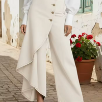 Marcella · Pantaloni palazzo denim asimmetrici — Colore Bianco