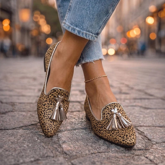 Dalia · Mocassini animalier con nappine