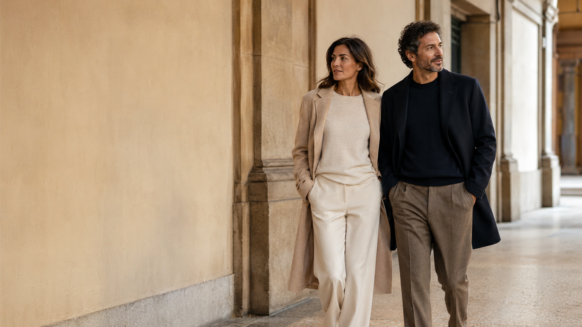 Campagna autunno NORTELLI con look donna e uomo
