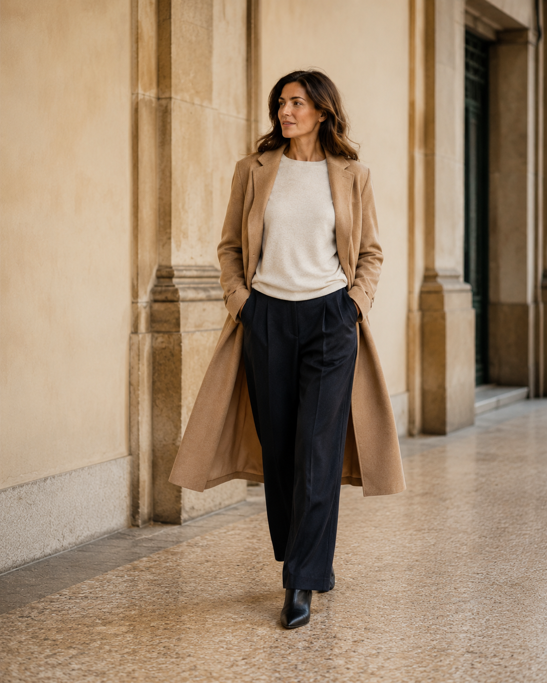 Look editoriale donna NORTELLI in tonalità neutre