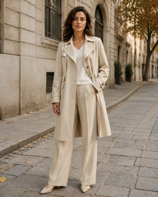 Federica · Trenchcoat di raso chic — NORTELLI