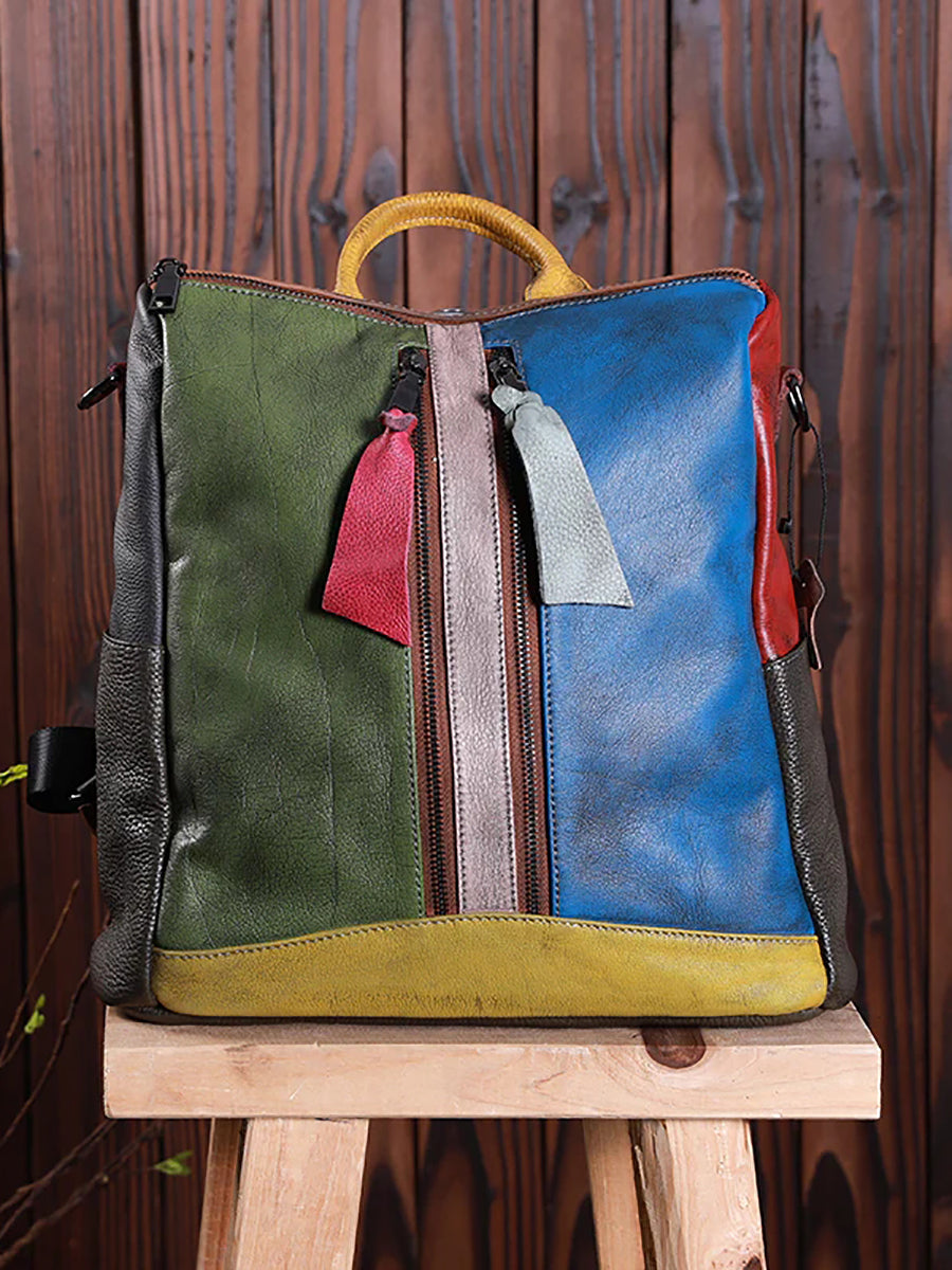 Livia zaino multicolore in pelle, dettaglio 3