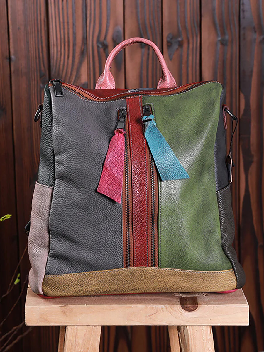 Livia zaino multicolore in pelle, dettaglio 4