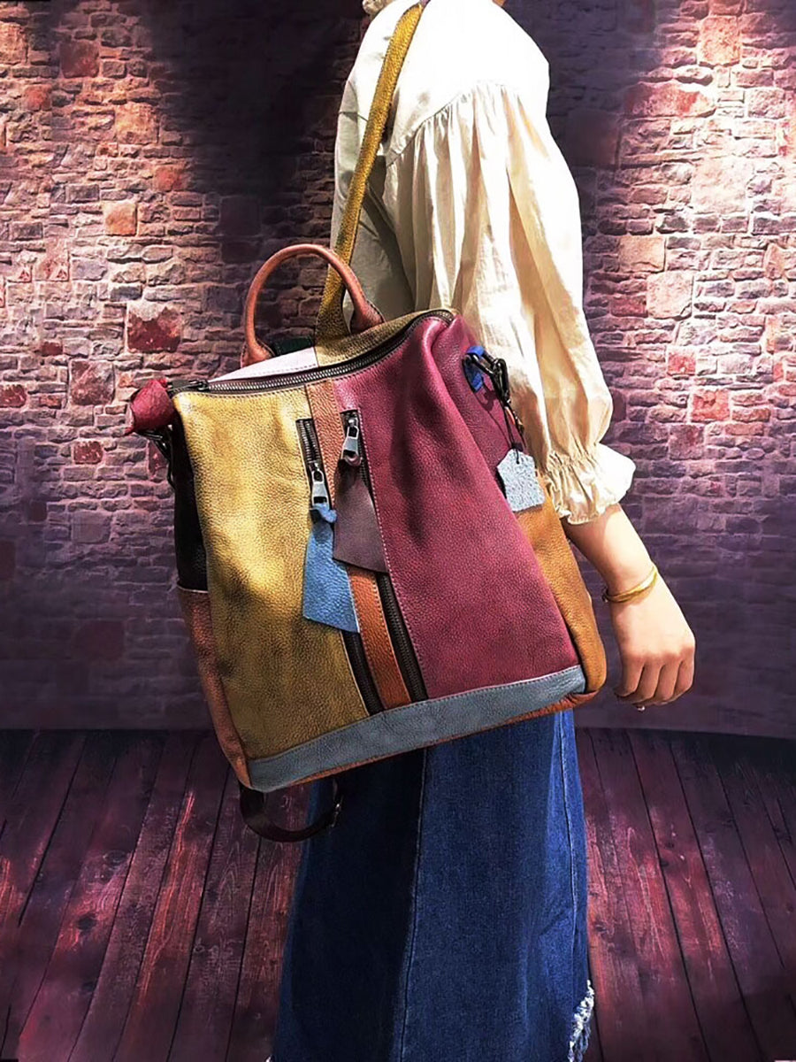 Livia zaino multicolore in pelle, dettaglio 25