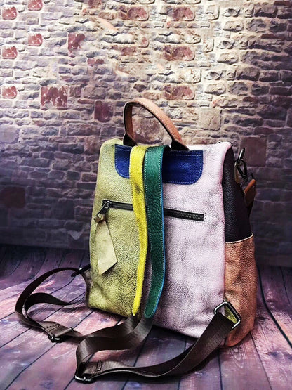 Livia zaino multicolore in pelle, dettaglio 28