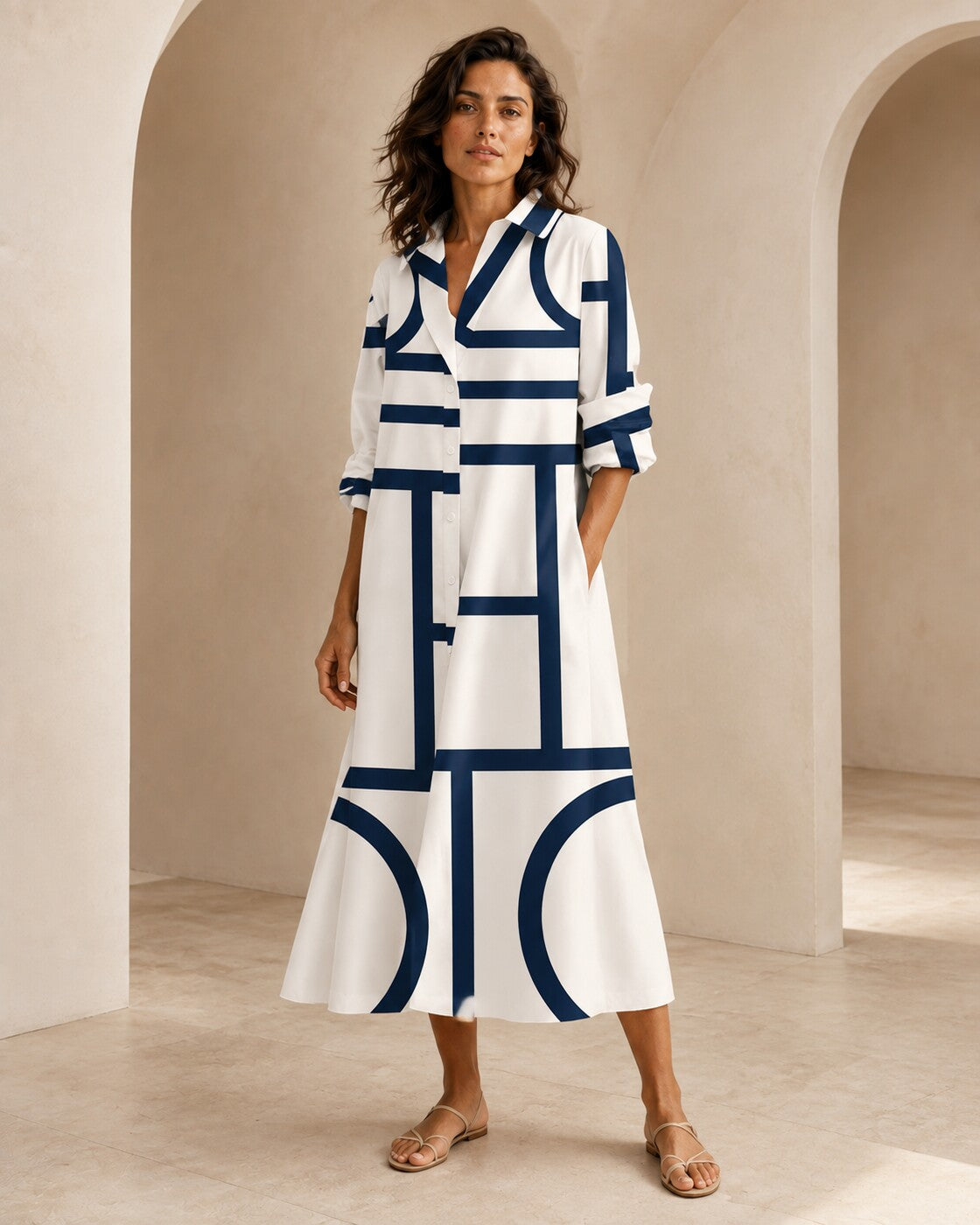Nerina · Abito Geometrico Elegante — NORTELLI