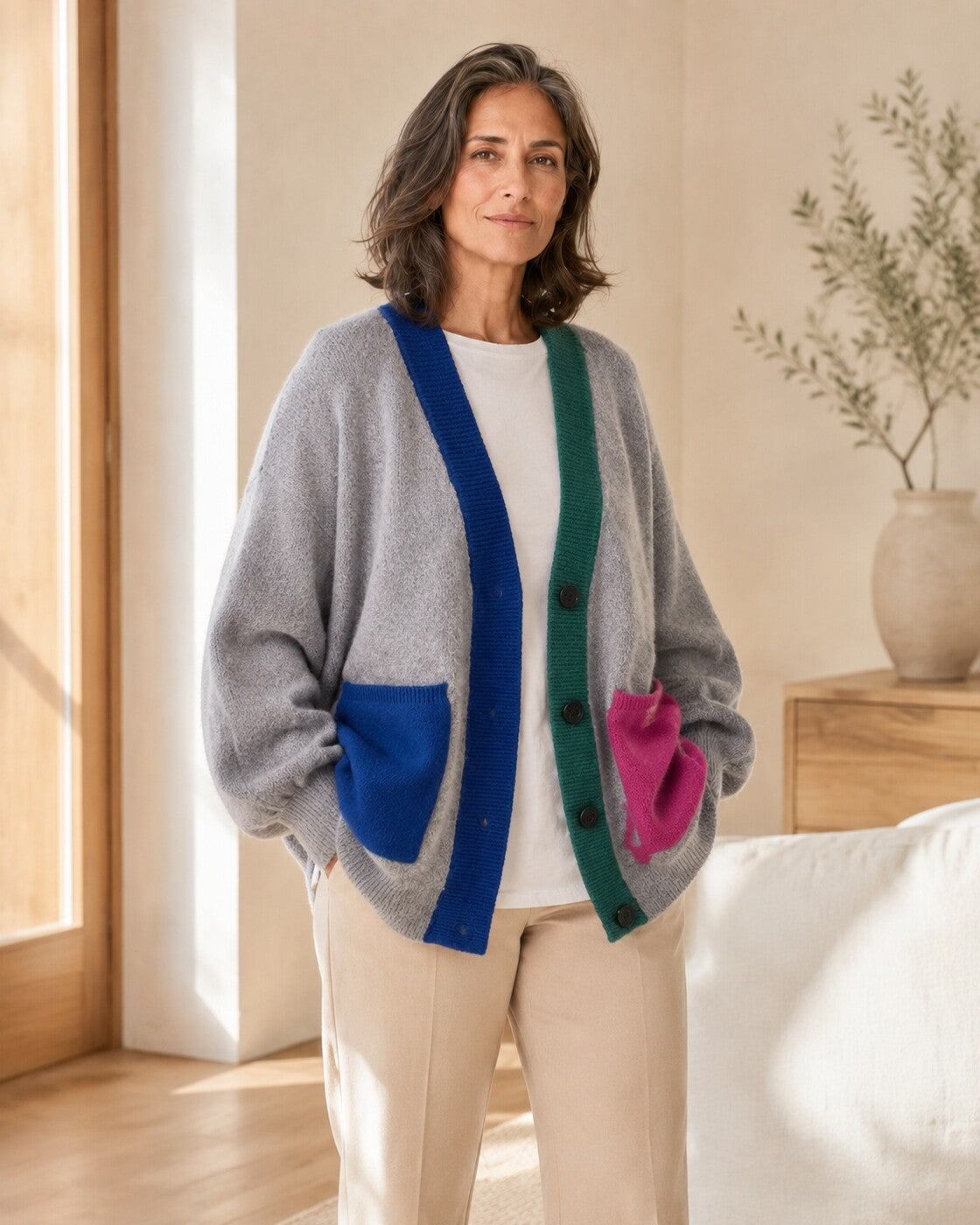 Pia · Cardigan accogliente a blocchi di colore — NORTELLI