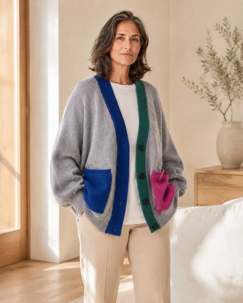 Pia · Cardigan accogliente a blocchi di colore — NORTELLI