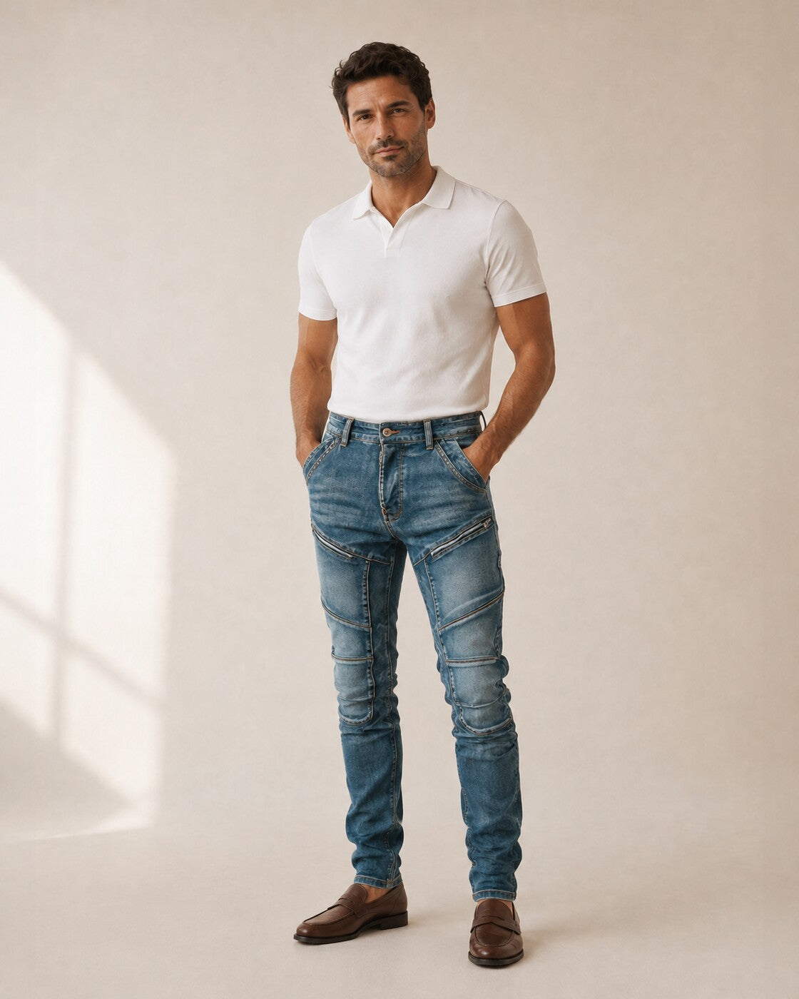 Renzo · Jeans in Denim elasticizzato resistente — NORTELLI