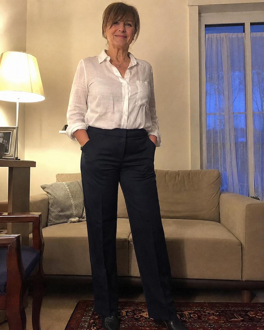 Foto cliente simulata per recensione donna pantaloni 05