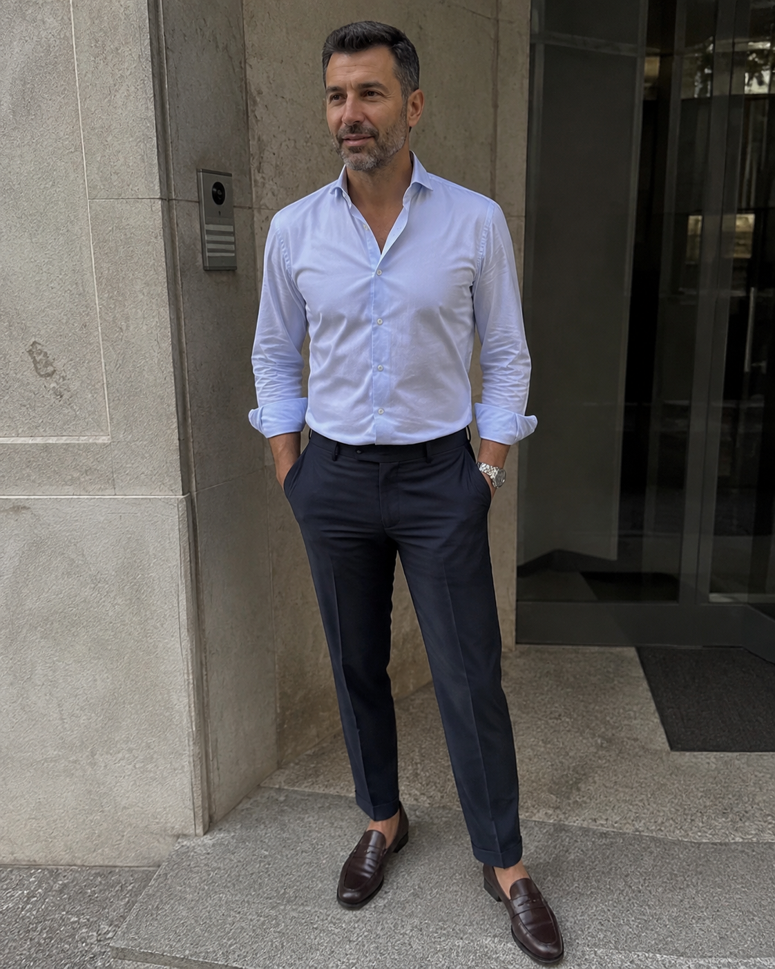 Foto cliente simulata per recensione uomo pantaloni 4