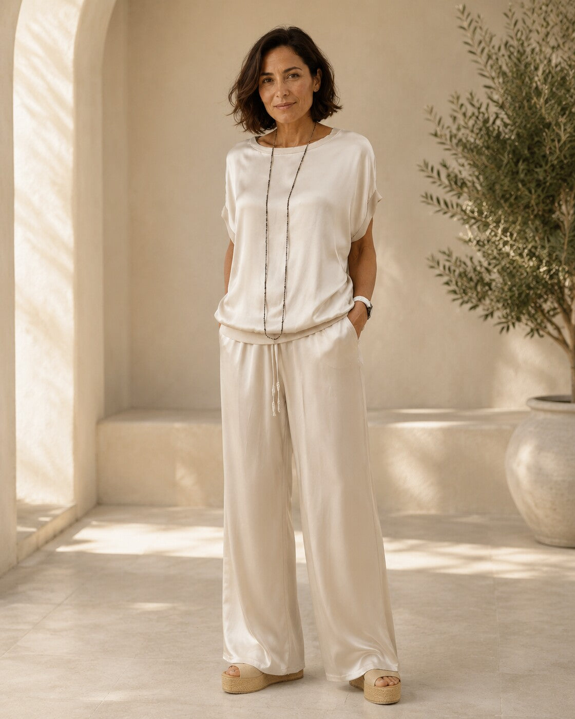 Rita · Set di camicetta e pantaloni in seta — NORTELLI