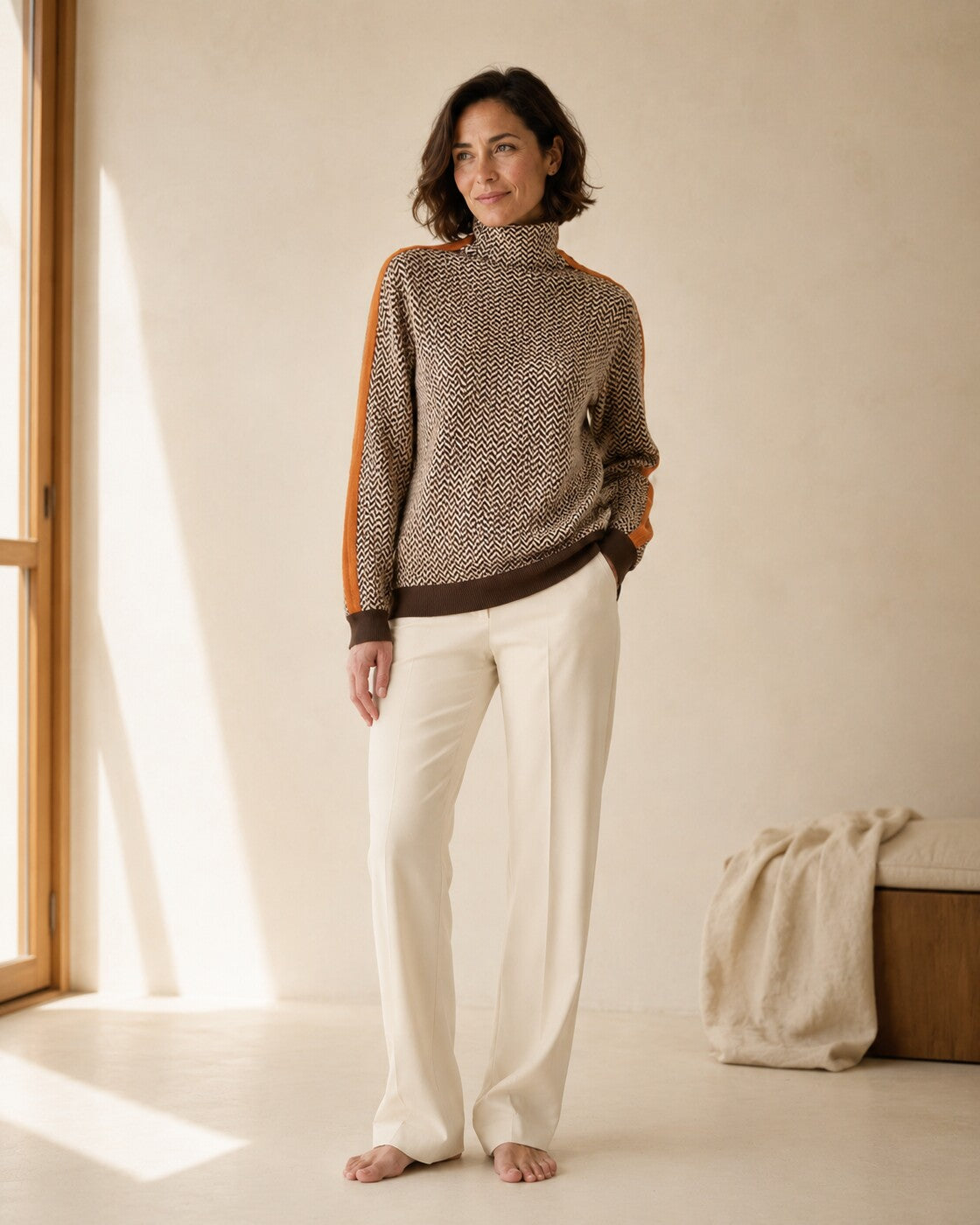 Valentina · Maglione in Herringbone Accogliente — NORTELLI