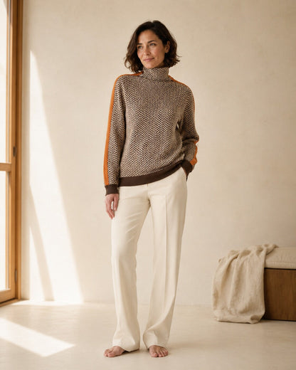 Valentina · Maglione in Herringbone Accogliente — NORTELLI