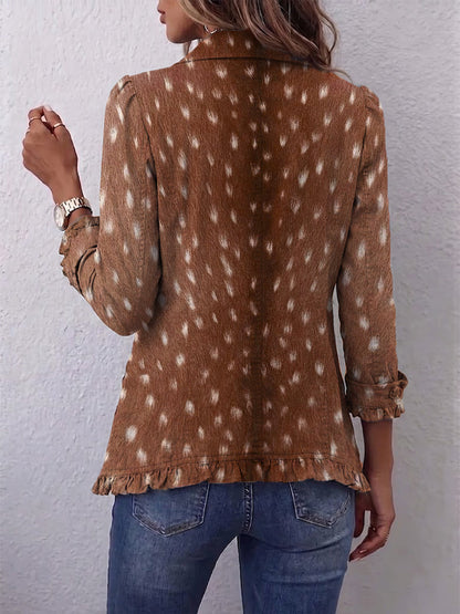 Nicolasa · Giacca stampa animalier con volant