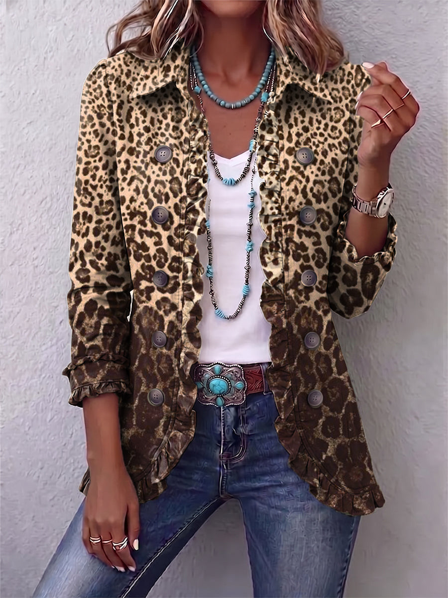 Nazaret · Giacca leopardata con volant