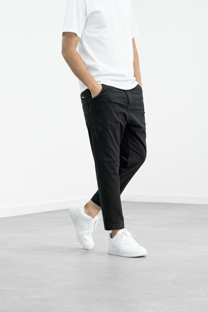 Evandro · Pantalone 7/8 Nero — tasca frontale nascosta