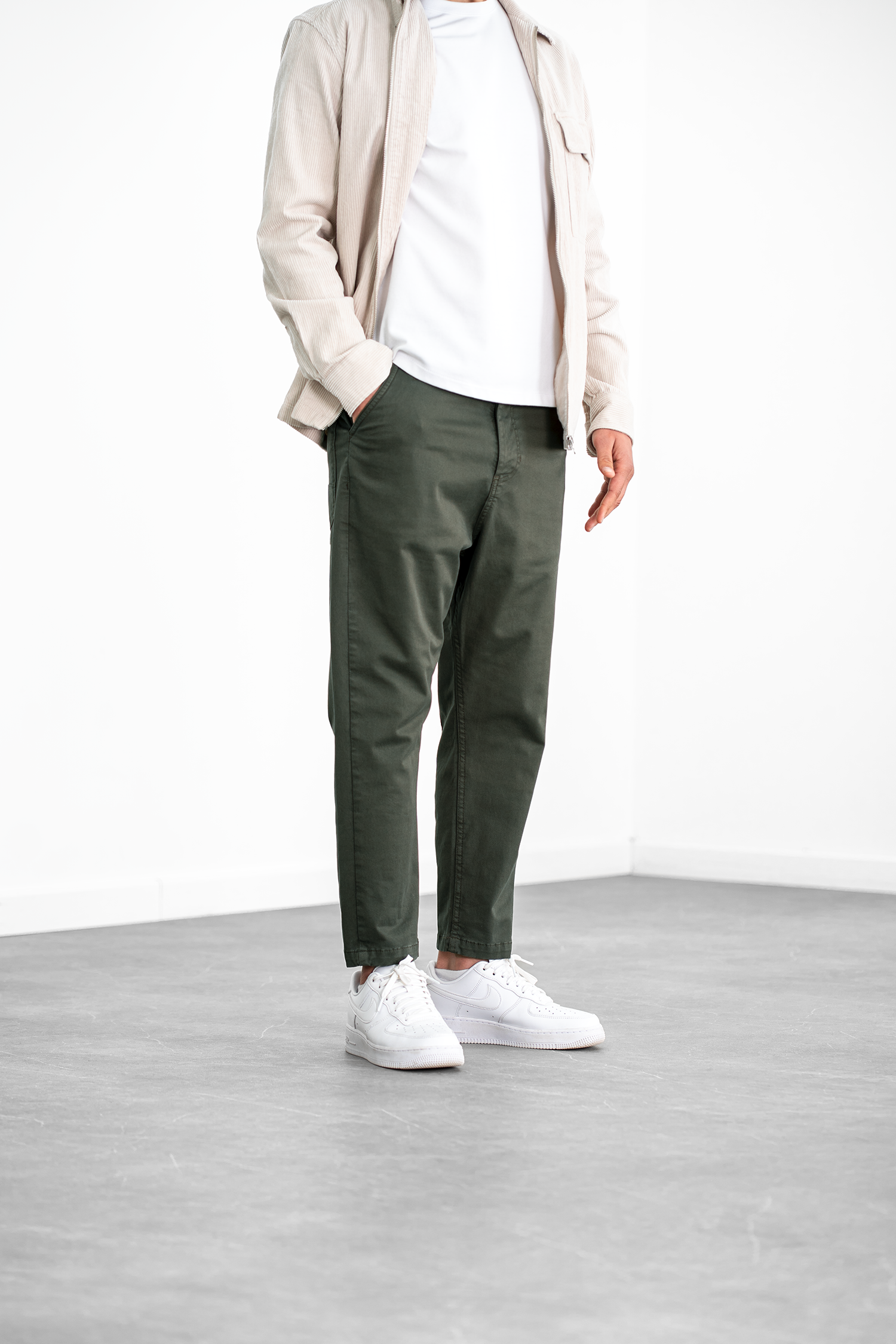 Evandro · Pantalone 7/8 Kaki — con giacca leggera