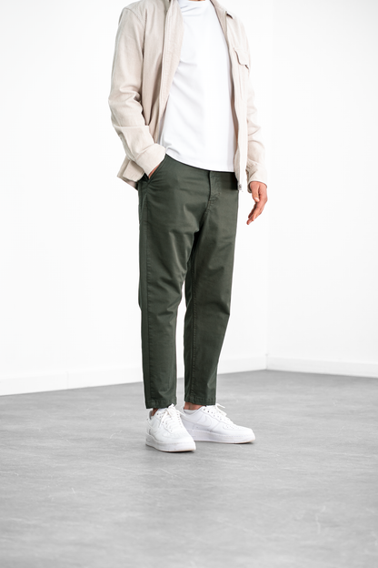 Evandro · Pantalone 7/8 Kaki — con giacca leggera