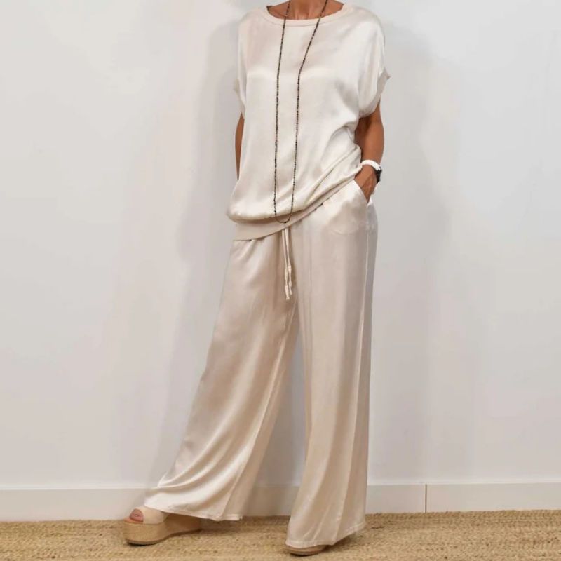 Rita · Set di camicetta e pantaloni in seta