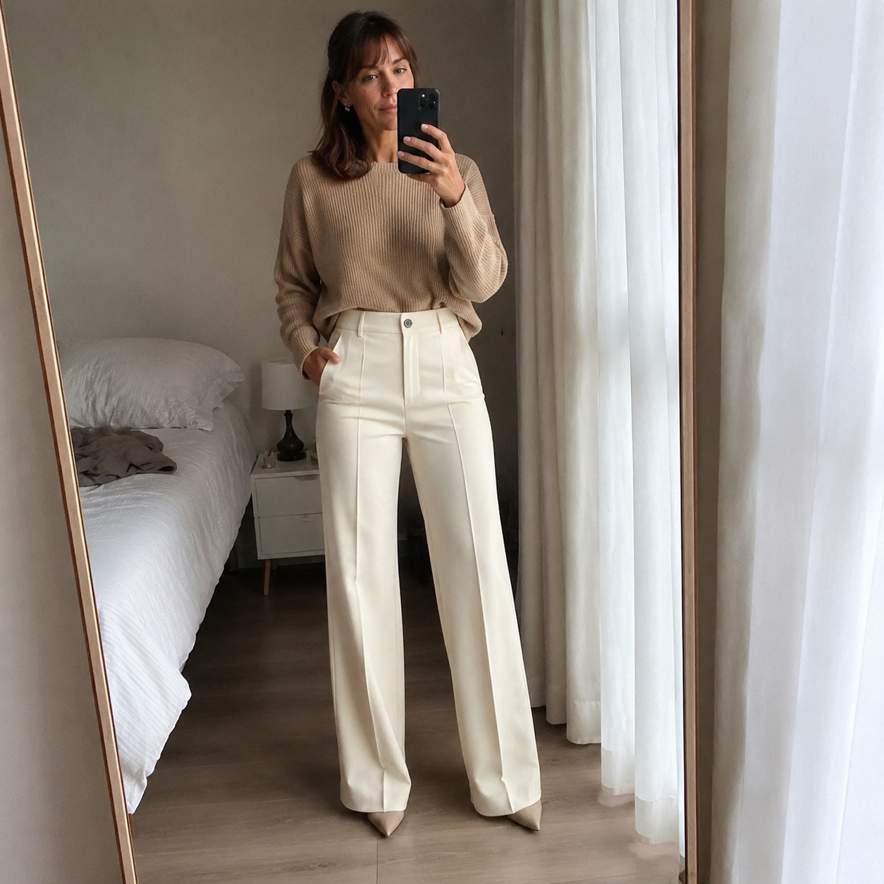 Alessia | Pantaloni sartoriali a vita alta · foto cliente