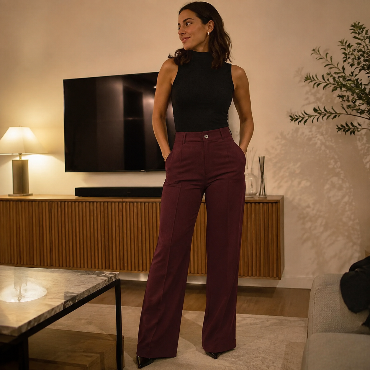 Alessia | Pantaloni sartoriali a vita alta · foto cliente