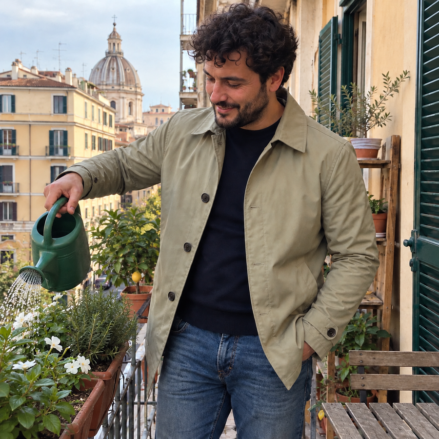 Foto del cliente per Amedeo · Trench urbano di media lunghezza