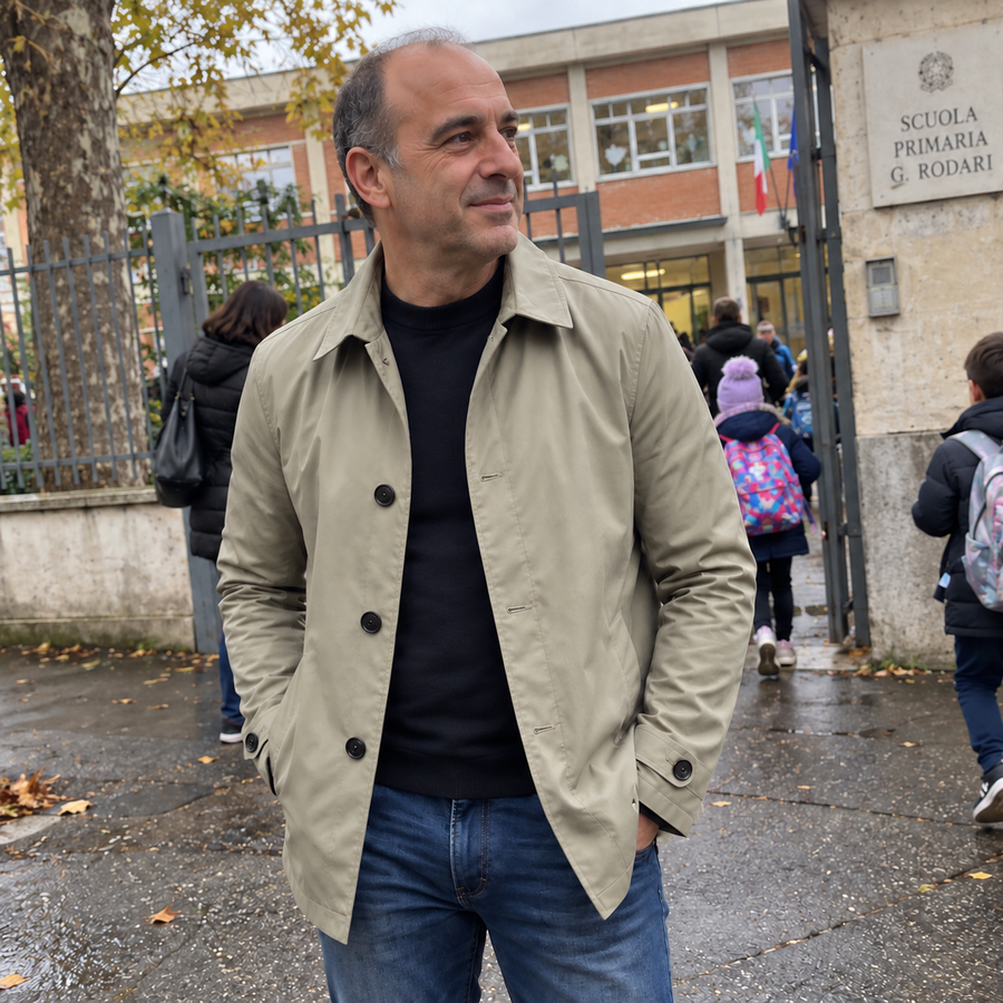 Foto del cliente per Amedeo · Trench urbano di media lunghezza