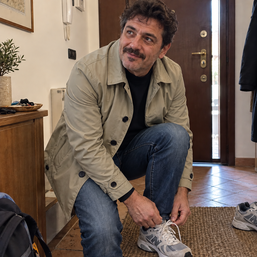 Foto del cliente per Amedeo · Trench urbano di media lunghezza