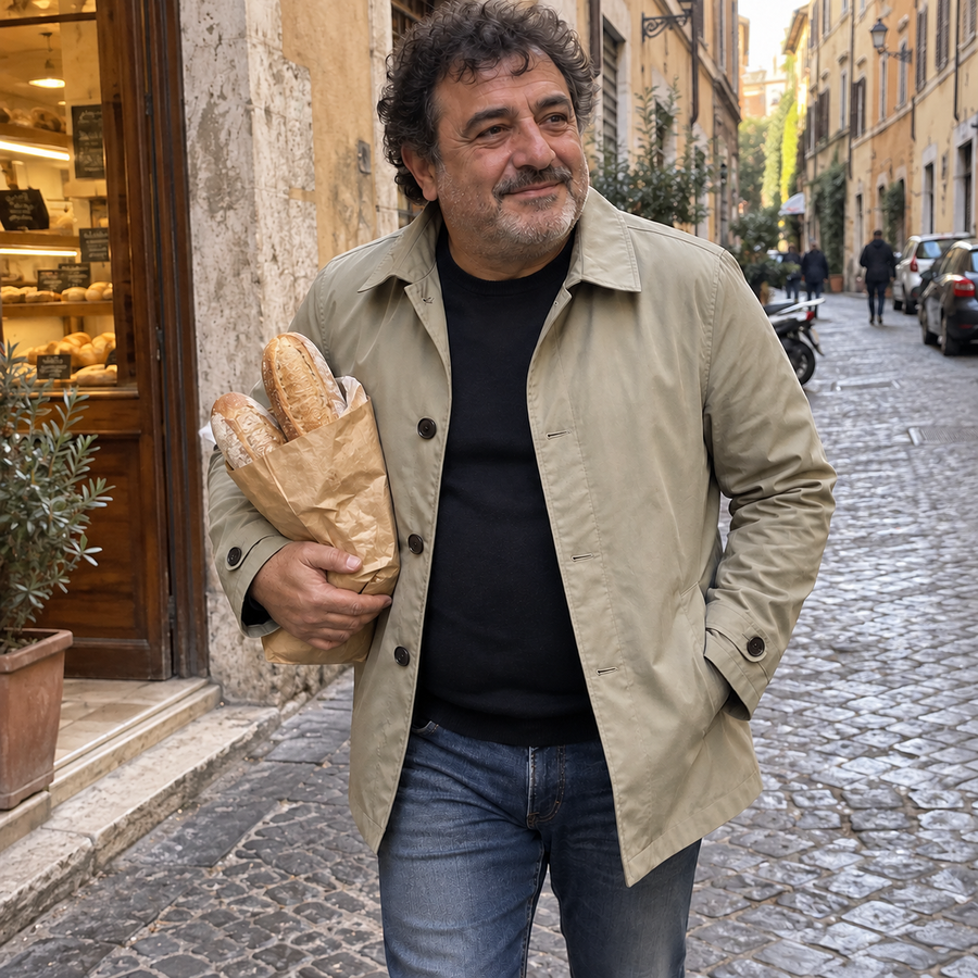 Foto del cliente per Amedeo · Trench urbano di media lunghezza