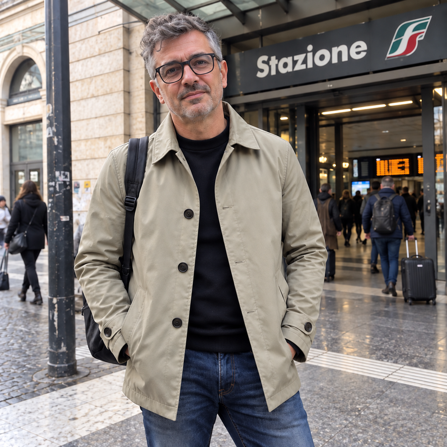 Foto del cliente per Amedeo · Trench urbano di media lunghezza