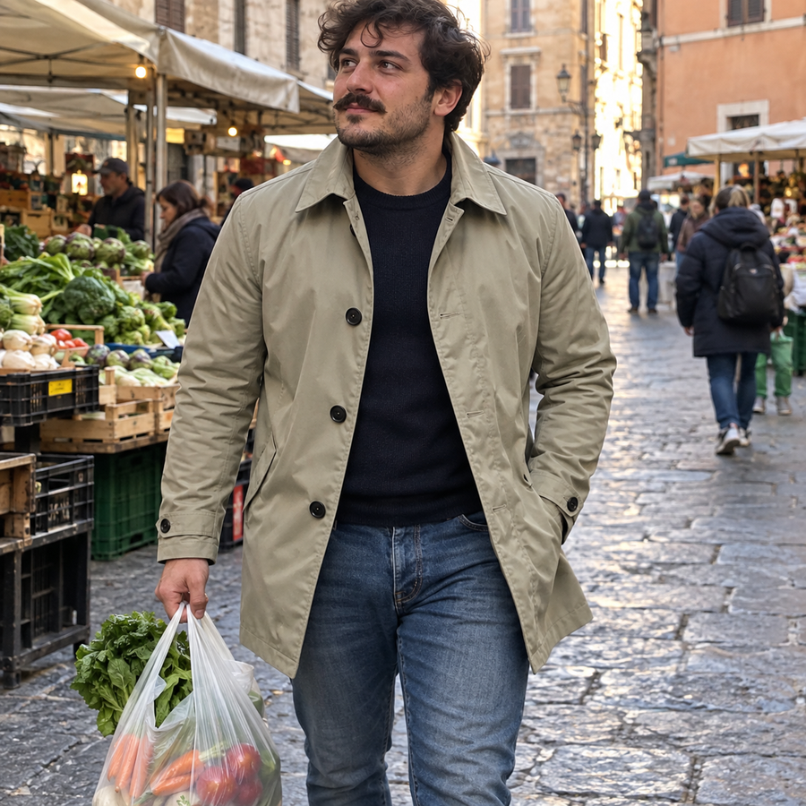 Foto del cliente per Amedeo · Trench urbano di media lunghezza