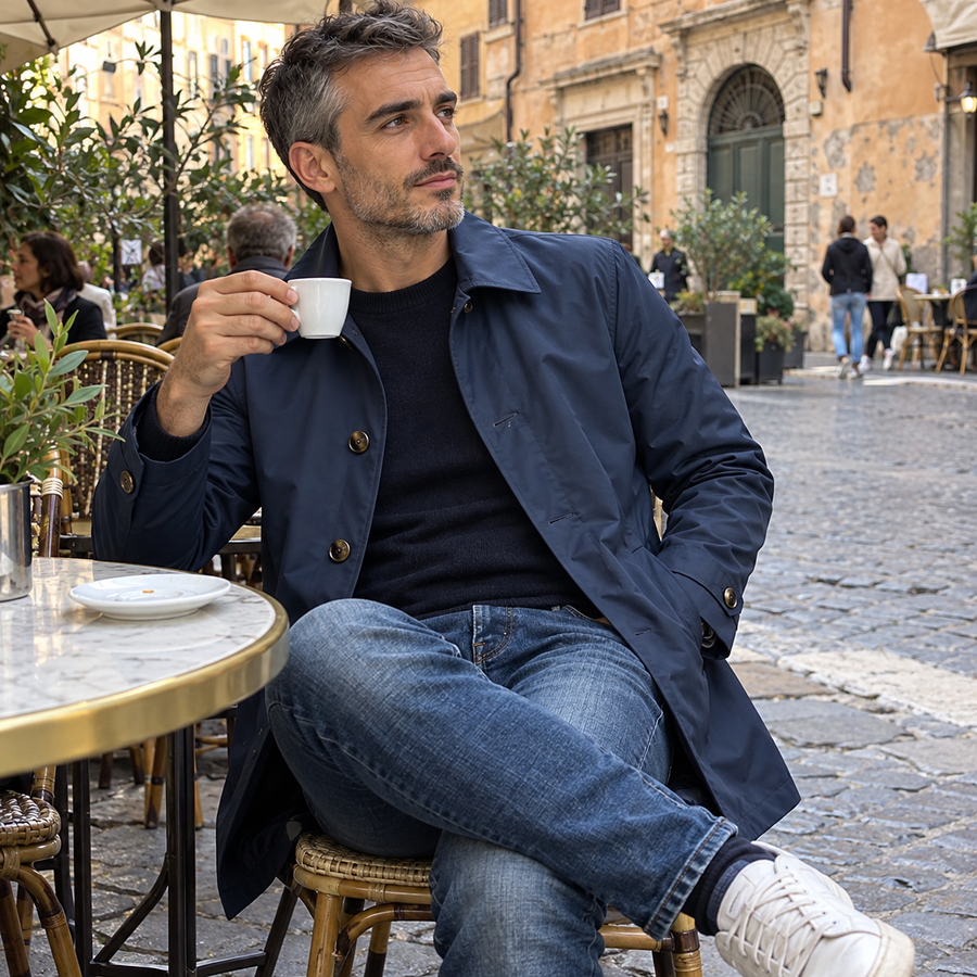 Foto del cliente per Amedeo · Trench urbano di media lunghezza