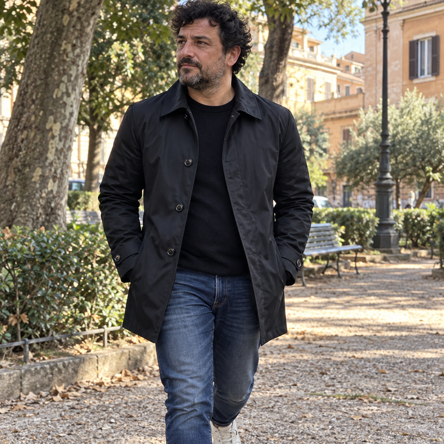 Foto del cliente per Amedeo · Trench urbano di media lunghezza