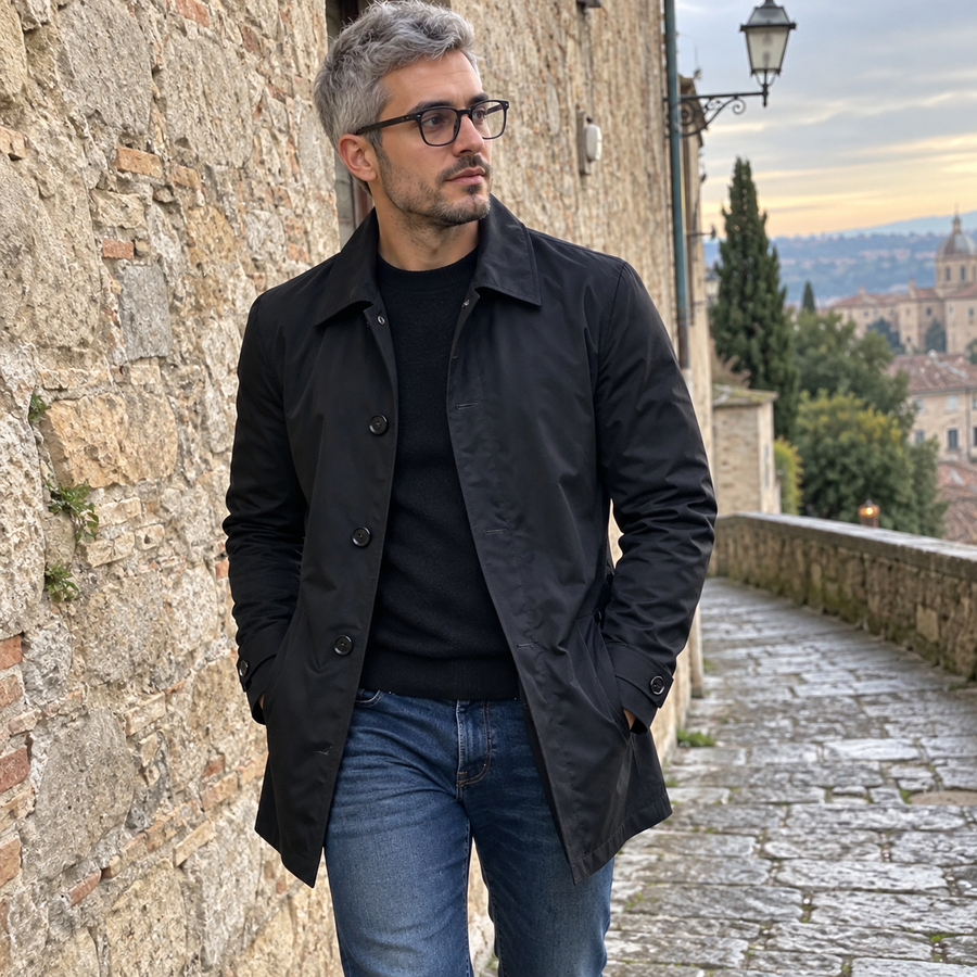 Foto del cliente per Amedeo · Trench urbano di media lunghezza