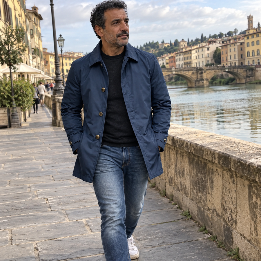 Foto del cliente per Amedeo · Trench urbano di media lunghezza