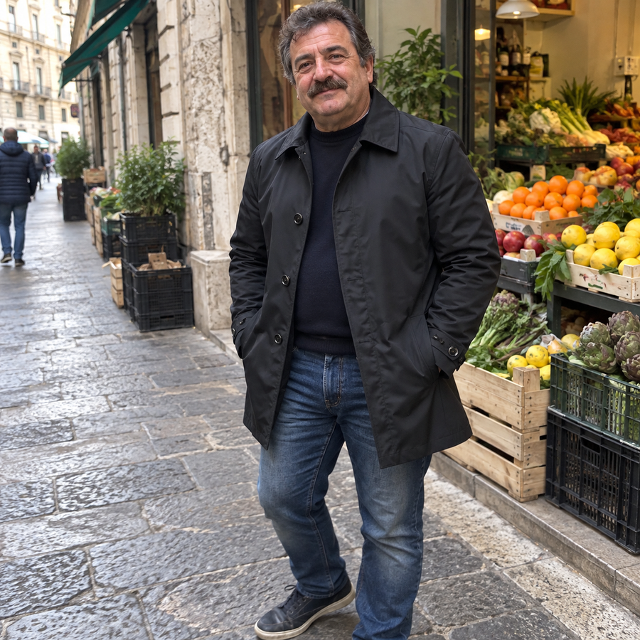 Foto del cliente per Amedeo · Trench urbano di media lunghezza