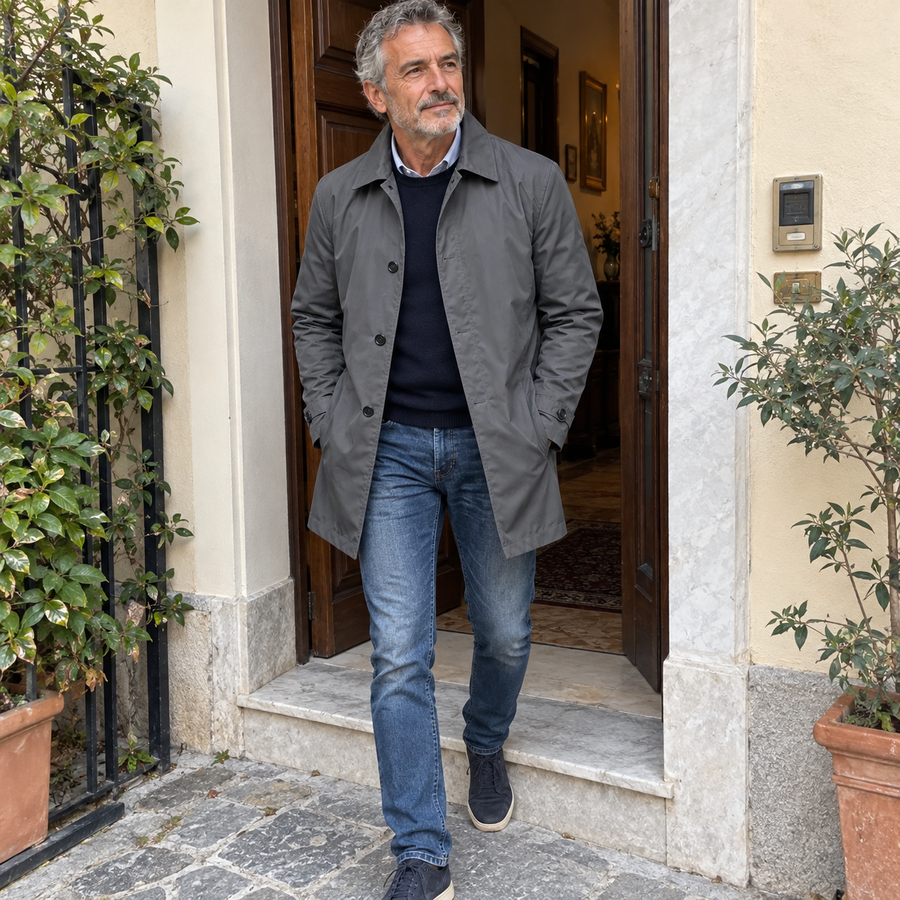 Foto del cliente per Amedeo · Trench urbano di media lunghezza