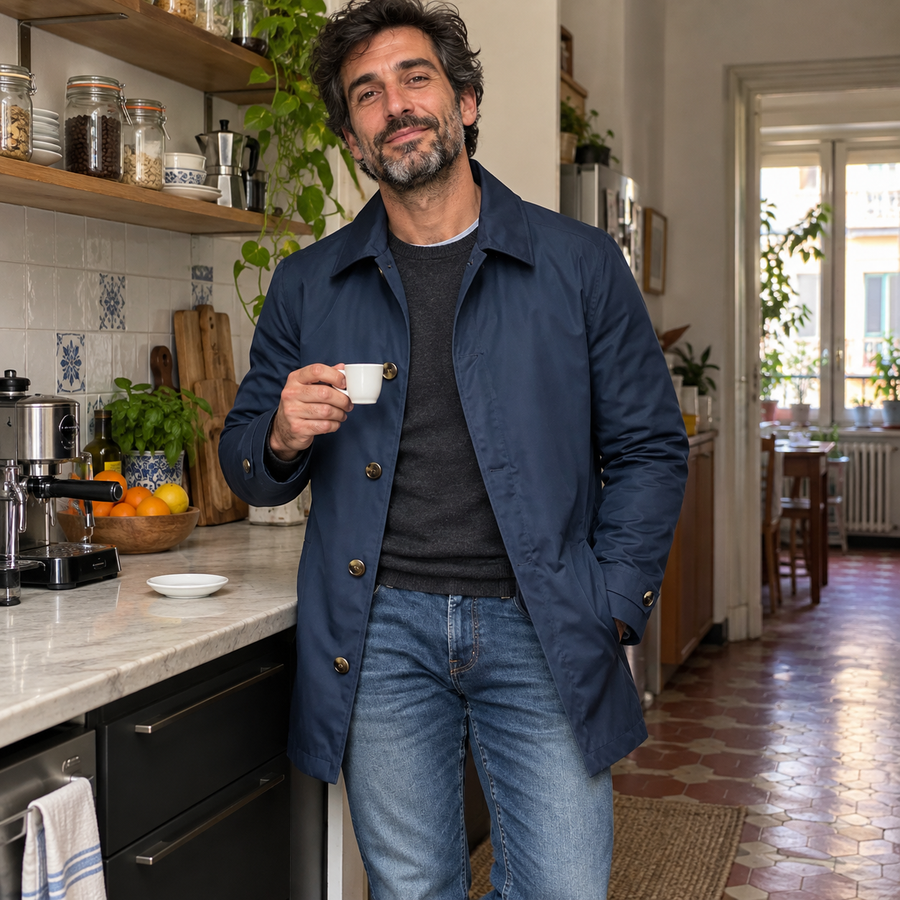 Foto del cliente per Amedeo · Trench urbano di media lunghezza