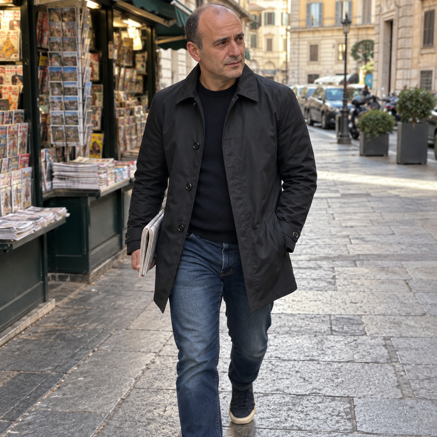 Foto del cliente per Amedeo · Trench urbano di media lunghezza
