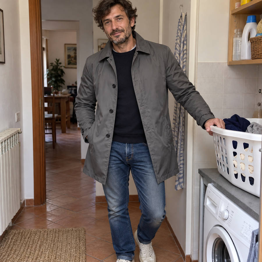 Foto del cliente per Amedeo · Trench urbano di media lunghezza