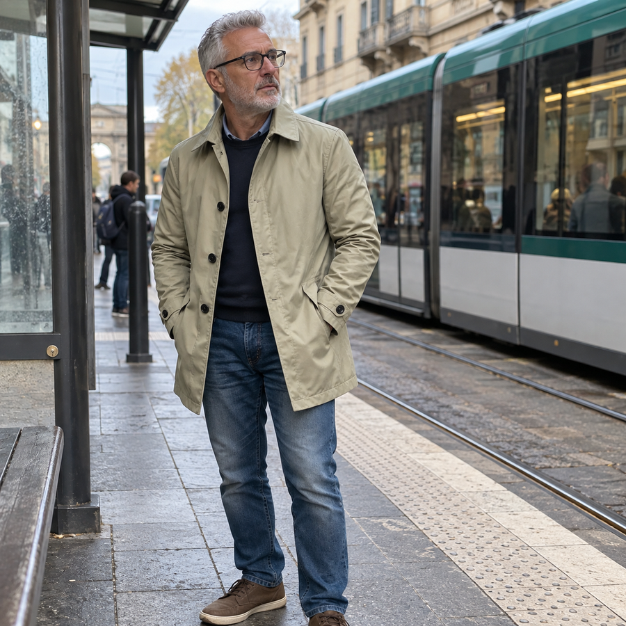 Foto del cliente per Amedeo · Trench urbano di media lunghezza